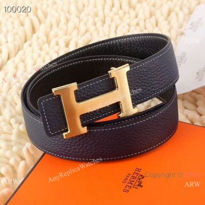 Hermes Double Sided Belts - Gold Brushed buckle